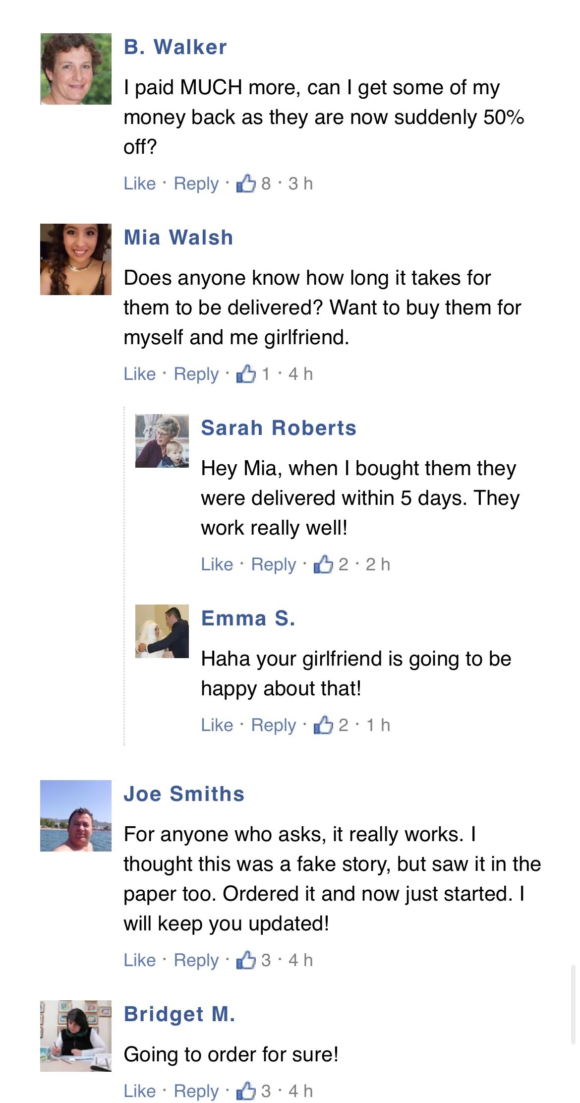 Customer comments