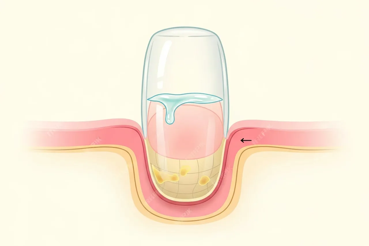 A cross-section diagram showing how toenail fungus lives beneath the dense keratin nail plate, illustrating why surface treatments cannot physically reach the infection underneath